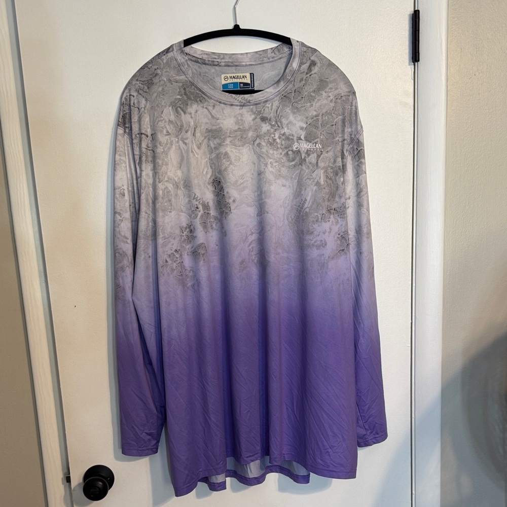 Magellan Outdoors Purple and Gray Long Sleeve Shirt